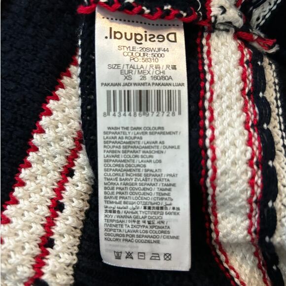 DESIGUAL NWT $145 Mathura Crochet Panel Sweater Size XXS - Picture 8 of 10